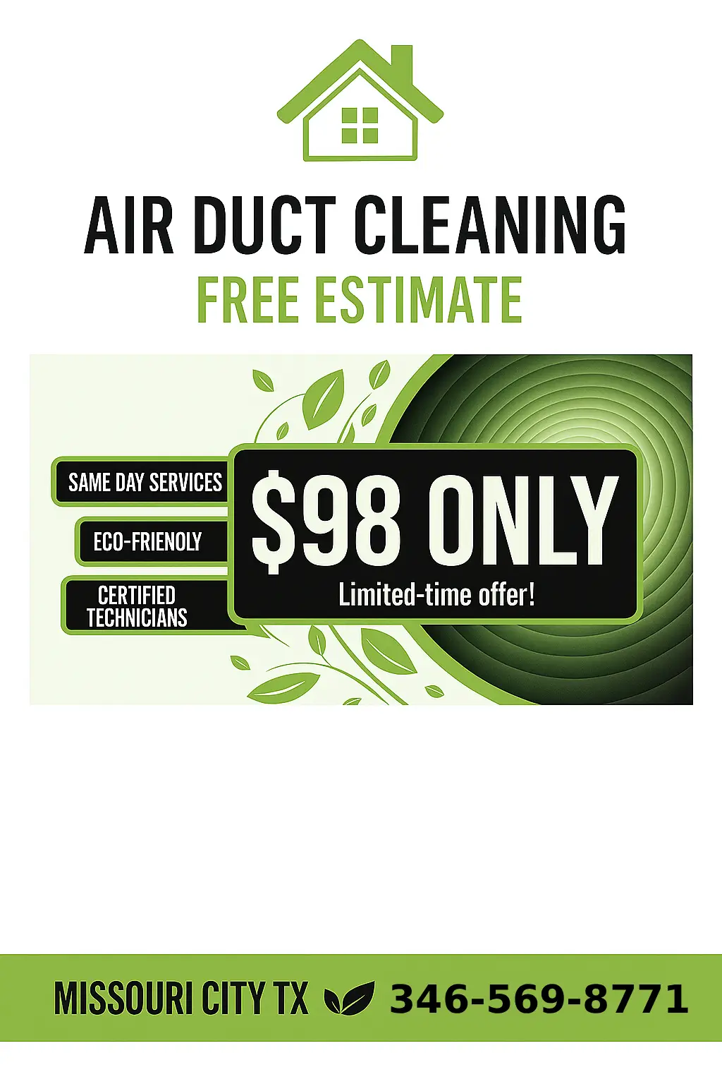 Air Duct Vent Cleaning Missouri City TX Coupon